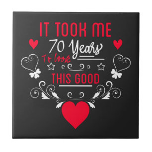 Carreau vintage Funny 70 ans dire citation