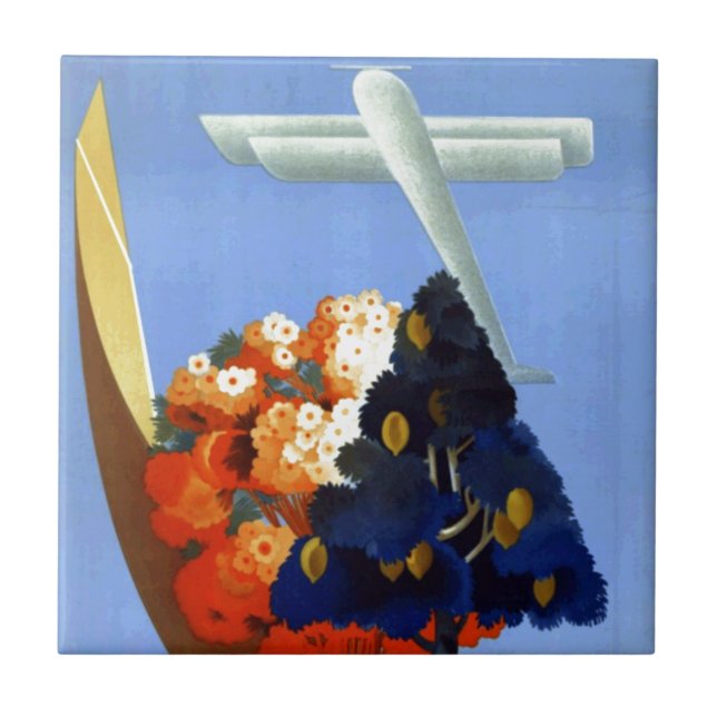 Carreau Vintage Garda Italie Europe Air Travel (Devant)