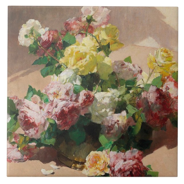 Carreau Vintage Georges Jeannin Roses (Devant)