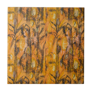 Carreau Vintage Golden Harvest Textile Motif