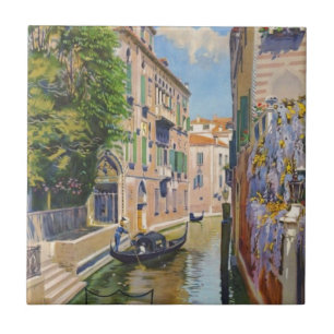 Carreau Vintage Grand Canal Gondolas Venise Italie Voyage
