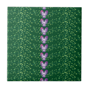 Carreau Vintage Green Floral Violets fond d'écran motif