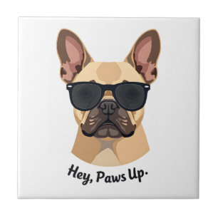 Carreau Vintage Hey, Paws Up Lunettes de soleil Bouledogue