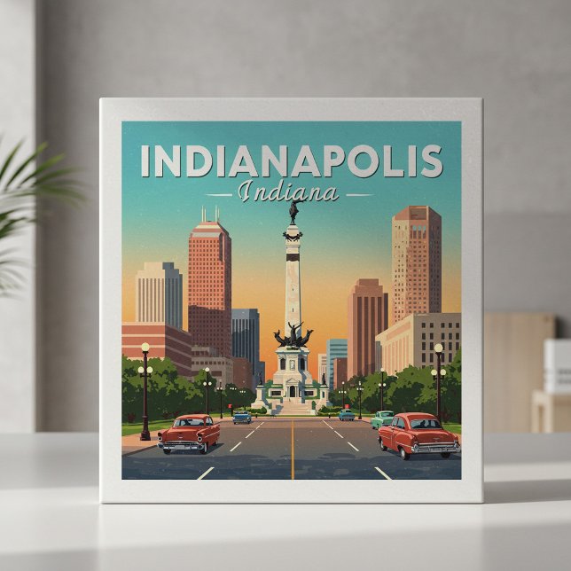 Carreau Vintage Indianapolis Indiana (Créateur téléchargé)