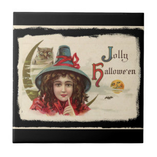 Carreau Vintage Jolly Halloween Witch