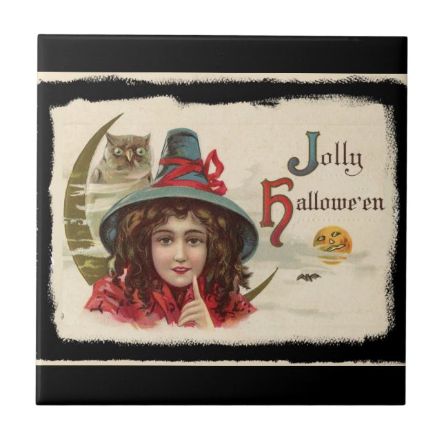 Carreau Vintage Jolly Halloween Witch (Devant)