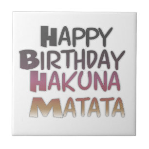 Carreau Vintage Joyeux Anniversaire Hakuna Matata Purple I