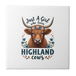 Carreau Vintage Juste Une Fille Qui Aime Les Vaches Highla