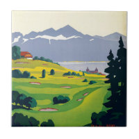 Vintage Lausanne Suisse Golf Travel