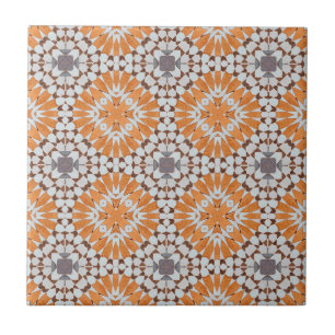 Carreau Vintage marocain Orange Bleu
