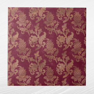Carreau Vintage Maroon d'or Floral Damask