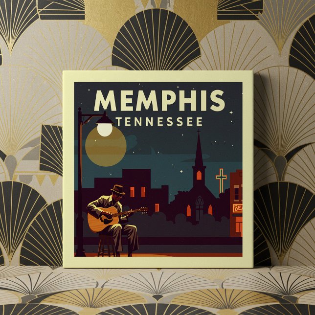 Carreau Vintage Memphis Tennessee (Créateur téléchargé)