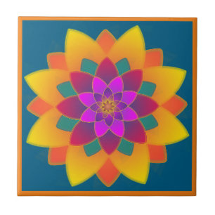 Carreau Vintage Mexicaine Jaune, Rouge, Carrelage en céram