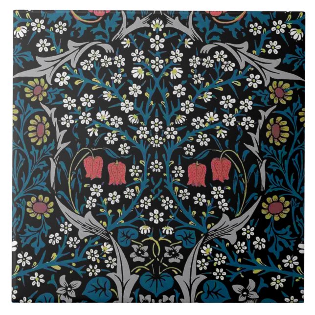 Carreau Vintage modèle floral, William Morris (Devant)