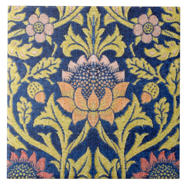 Carreau Vintage modèle floral, William Morris (Devant)
