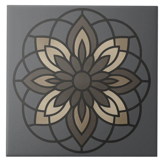 Carreau Vintage-Modern Floral Geometry (Devant)