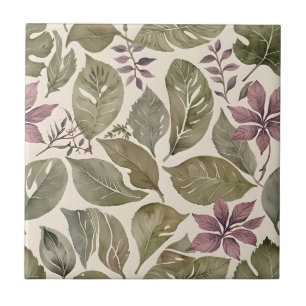 Carreau Vintage Moderne Feuille Pastel