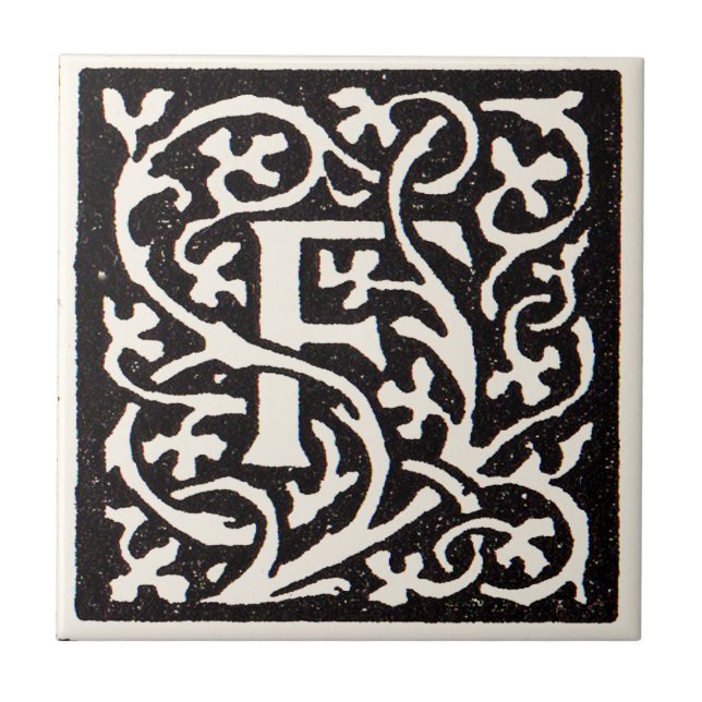 Carreau Vintage Monogram F Art Nouveau Letter (Devant)