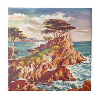 Carreau Vintage Monterey Coastline California Tourisme USA