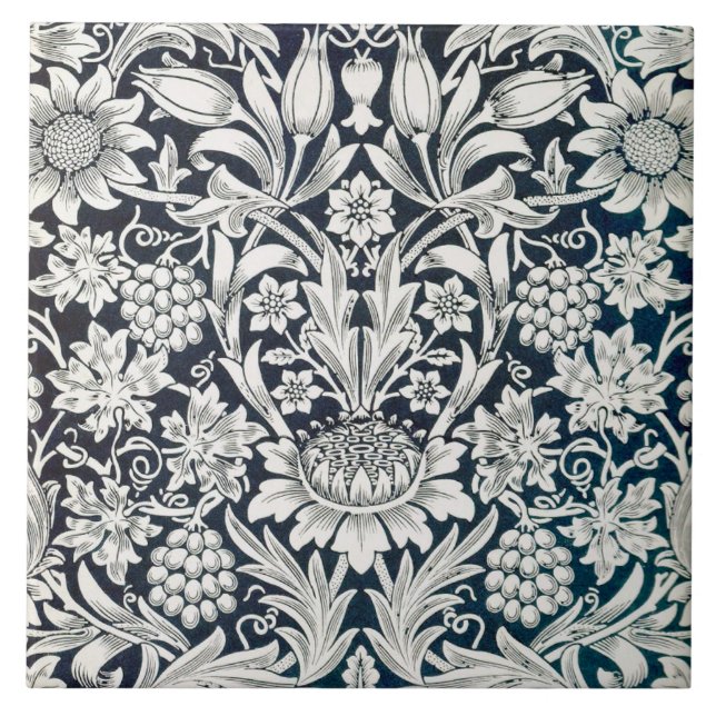 Carreau Vintage motif floral, William Morris (Devant)