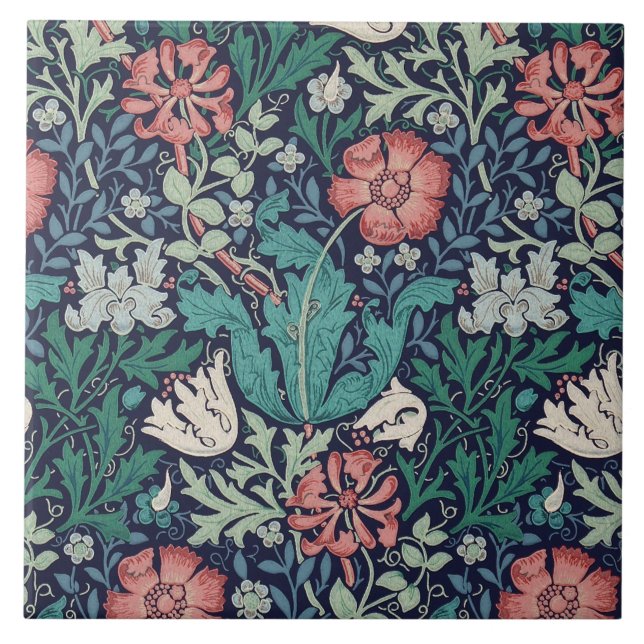 Carreau Vintage motif floral, William Morris (Devant)