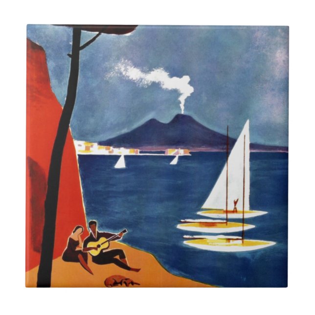 Carreau Vintage Napoli Voyage Amour Romance (Devant)