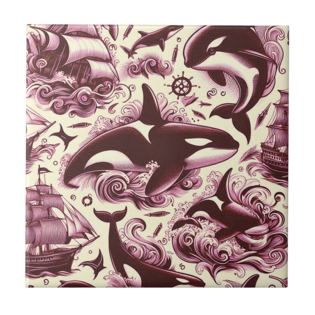 Carreau Vintage Orca Nautique Sans Mer (Devant)