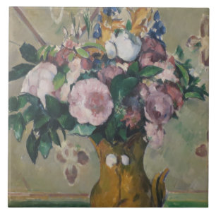 Carreau Vintage Paul Cézanne Vase des fleurs