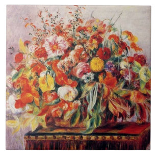 Carreau Vintage Pierre Auguste Renoir Panier de Fleurs