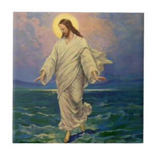 Carreau Vintage Religion, Jésus-Christ marche sur l'eau