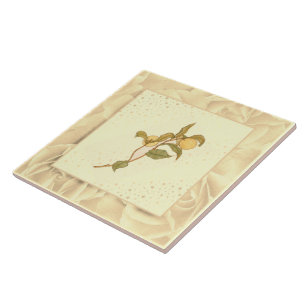 Carreau Vintage rose pâle vert et jaune