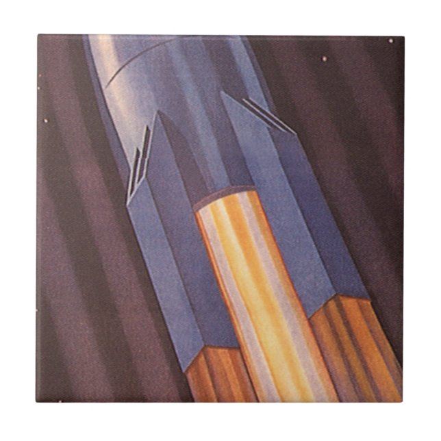 Carreau Vintage Science Fiction Space Ship Rockets (Devant)