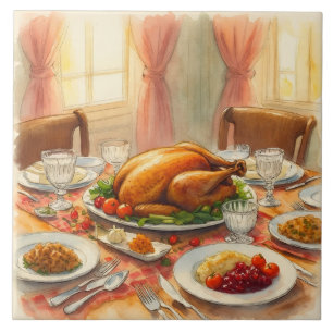 Carreau Vintage, Table Thanksgiving, Carrelage céramique