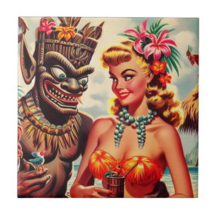 Carreau Vintage Tiki Pin-up