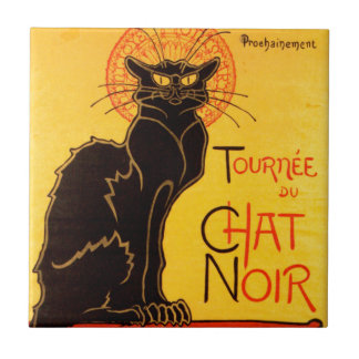 Carreau Vintage Tournee de Conversation Noir Chat Noir