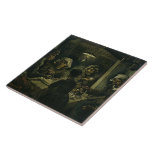 Carreau Vintage Van Gogh Les mangeurs de pommes de terre<br><div class="desc">Une belle impression de l'huile de 1885 sur toile "Les mangeurs de pommes de terre" créée par Vincent van Gogh (1853-1890) et qui est considéré comme la première oeuvre d'art éminente de l'artiste.</div>