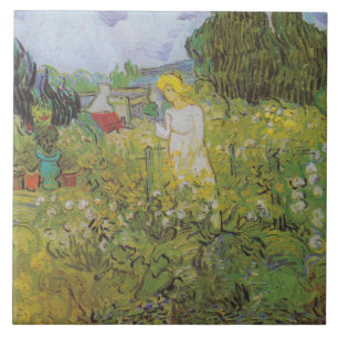 Carreau Vintage Van Gogh Marguerite Gachet dans le jardin