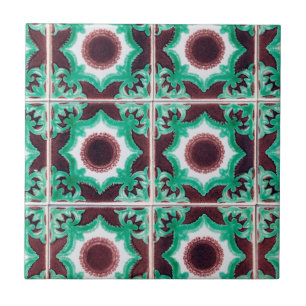 Carreau Vintage vert et marron portugais