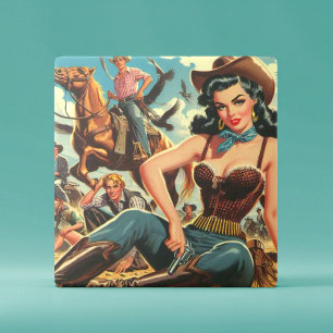 Carreau Vintage Western Country Girl