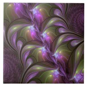 Carreau Violet Abstrait violet violet kaki fractal