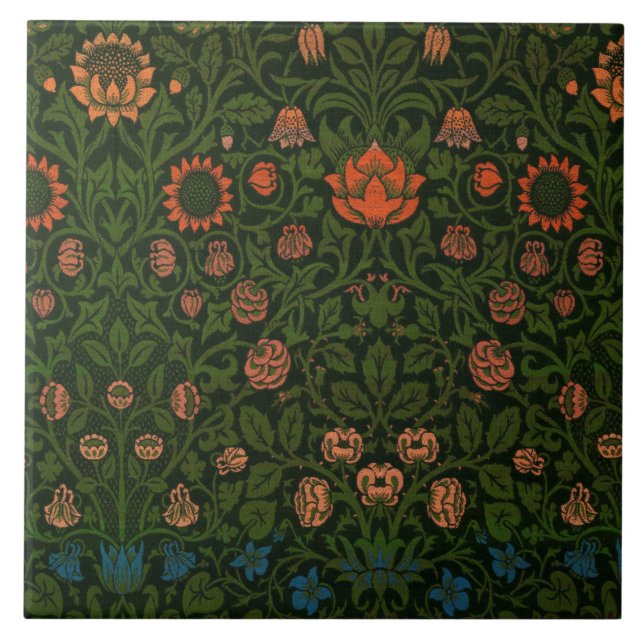 Carreau Violet et Columbine (par William Morris) (Devant)