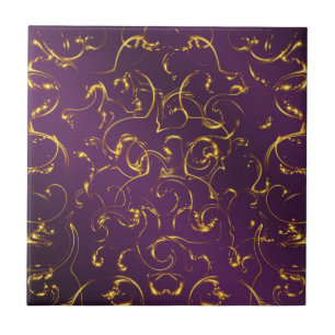 Carreau violet, lilas, or, or, vibes, abstrait,
