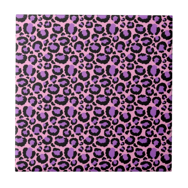 Carreau Violet Rose Guépard Motif Léopard Animalier (Devant)
