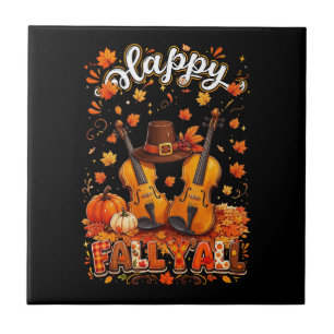 Carreau Violon de Thanksgiving d'automne feuilles d'automn