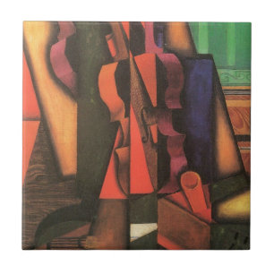 Carreau Violon et guitare de Juan Gris, Art Cubiste Vintag