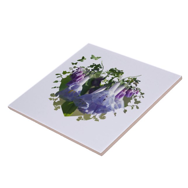 Carreau Virginia Bluebells Fleurs sauvages (Côté)