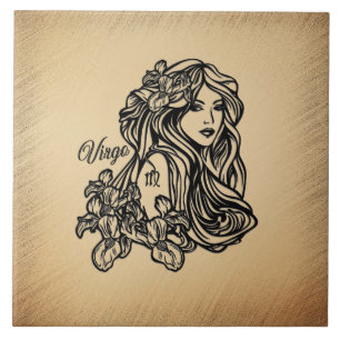 Carreau Virgo La Vierge Zodiac Plaques de papier rustique