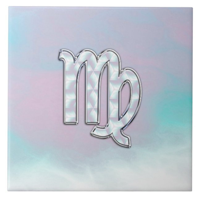 Carreau Virgo Zodiac Connexion Pastels Style Nacre Imprime (Devant)