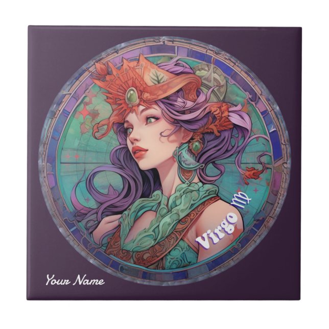Carreau Virgo Zodiac personnalisé (Devant)
