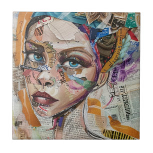 Carreau Visage de collage de scrapbook vintage (6)
